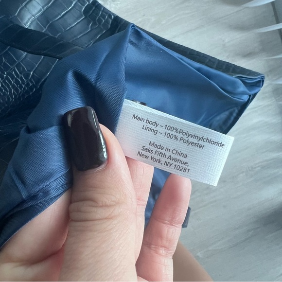 Saks fifth avenue tote bag navy blue - Picture 5 of 8